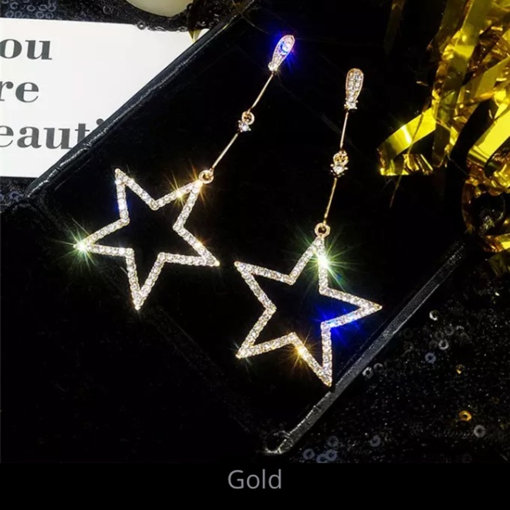 NEW!๐๐๐โญ๏ธ๐ซGOLDEN! PAVE ZIRCON STARS!๐ซโญ๏ธ๐๐๐ - Picture 2 of 16